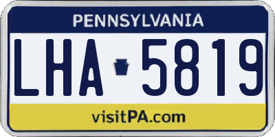 PA license plate LHA5819