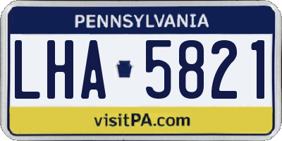 PA license plate LHA5821