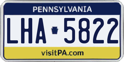 PA license plate LHA5822