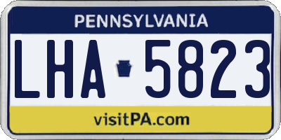 PA license plate LHA5823