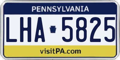 PA license plate LHA5825