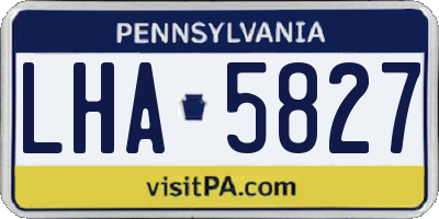 PA license plate LHA5827