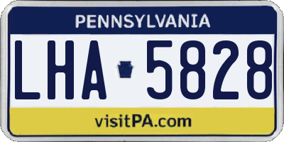 PA license plate LHA5828