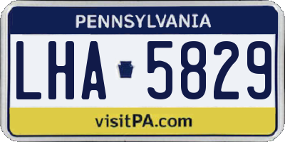 PA license plate LHA5829