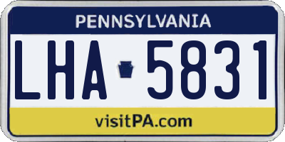 PA license plate LHA5831