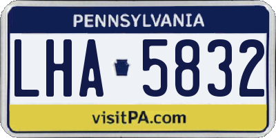 PA license plate LHA5832