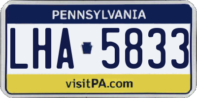 PA license plate LHA5833