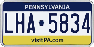 PA license plate LHA5834