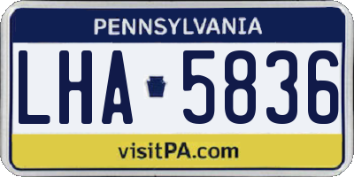 PA license plate LHA5836