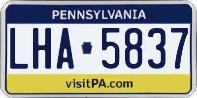 PA license plate LHA5837