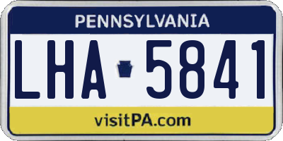 PA license plate LHA5841