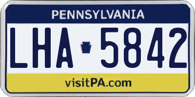 PA license plate LHA5842