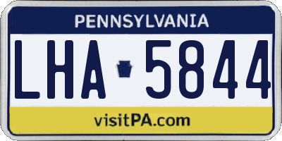 PA license plate LHA5844