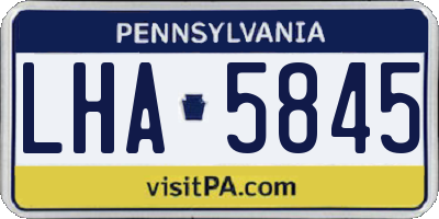 PA license plate LHA5845