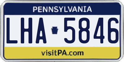 PA license plate LHA5846