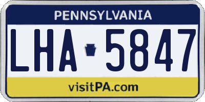 PA license plate LHA5847