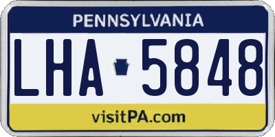 PA license plate LHA5848
