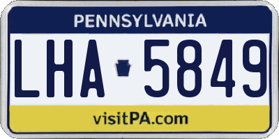 PA license plate LHA5849