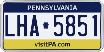 PA license plate LHA5851
