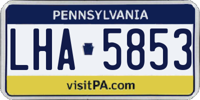 PA license plate LHA5853