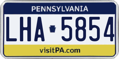 PA license plate LHA5854