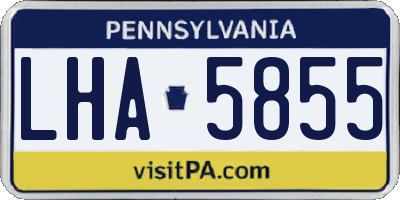 PA license plate LHA5855