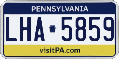 PA license plate LHA5859