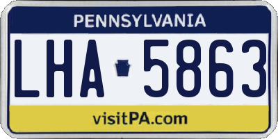 PA license plate LHA5863