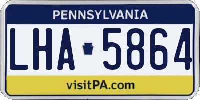 PA license plate LHA5864