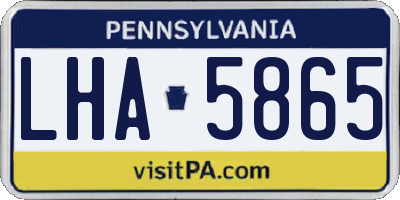 PA license plate LHA5865