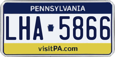 PA license plate LHA5866