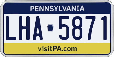 PA license plate LHA5871
