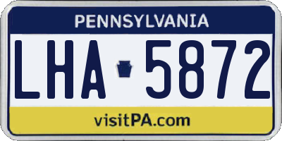 PA license plate LHA5872