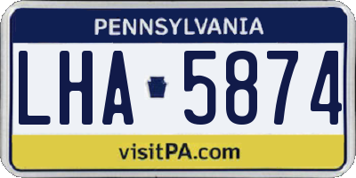 PA license plate LHA5874