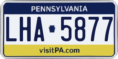 PA license plate LHA5877