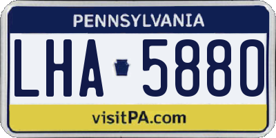 PA license plate LHA5880
