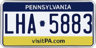 PA license plate LHA5883