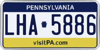 PA license plate LHA5886