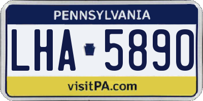PA license plate LHA5890