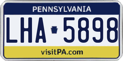PA license plate LHA5898