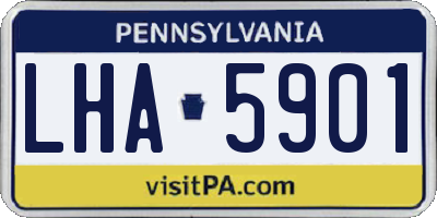 PA license plate LHA5901