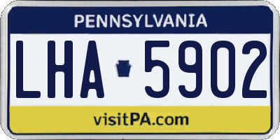 PA license plate LHA5902