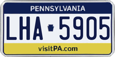 PA license plate LHA5905
