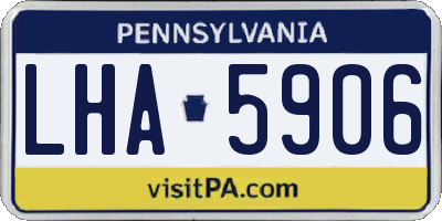 PA license plate LHA5906