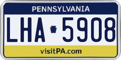 PA license plate LHA5908