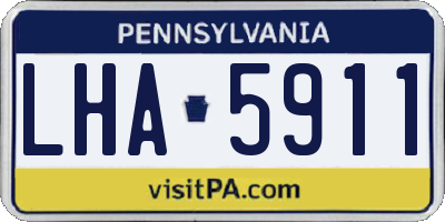 PA license plate LHA5911