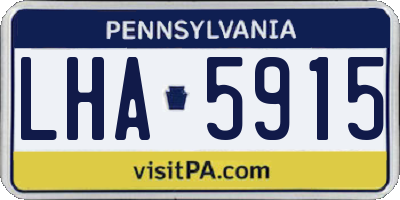 PA license plate LHA5915