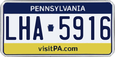 PA license plate LHA5916