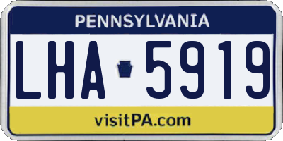 PA license plate LHA5919