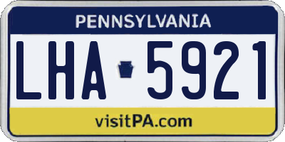 PA license plate LHA5921